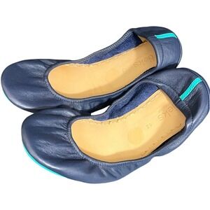 TIEKS BY GAVRIELI LEATHER BALLET FLATS CALIFORNIA NAVY BLUE SHOES WOMENS SIZE 12